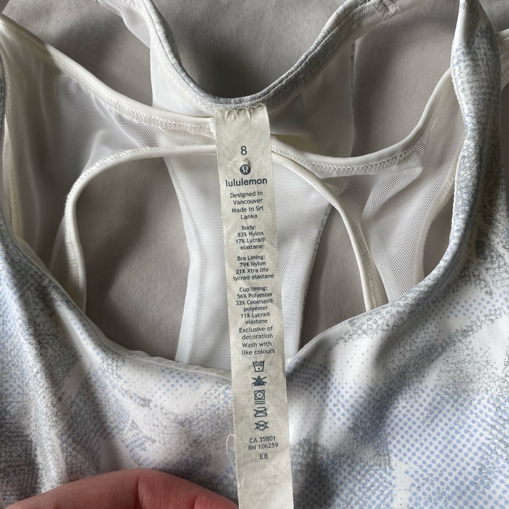 Lululemon Break Free Tank Nulux in Jasmine White Multi size 8 - Picture 6 of 11